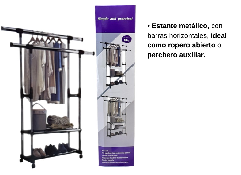 Estante Organizador Perchero Metalico
